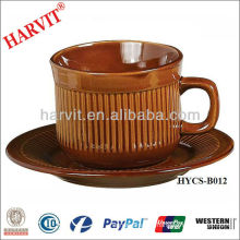 Brown Glaze Tea Cup And Saucer